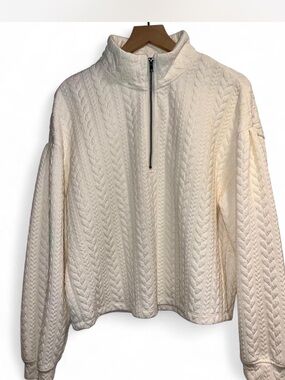 Sanctuary Cream Half-Zip Turtleneck Sweater